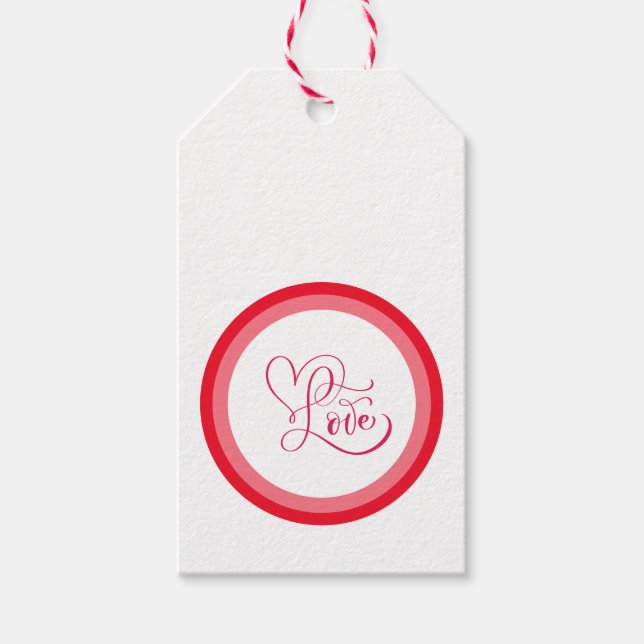 Etiqueta Para Presente Design de Estilo Amor Rosa Fofo (Frente)