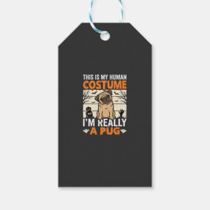 Etiqueta Para Presente Design de Fantasia Humana de Pug Engraçado para o 
