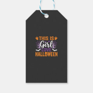 Etiqueta Para Presente Design de Fantasma de Halloween do Amor de Garota_