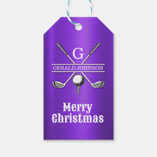 Etiqueta Para Presente Design de Monograma de Golfe Minimalista Elegante