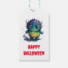 Etiqueta Para Presente Design de Monstro de Cartoons Bonito Mas Escarneci