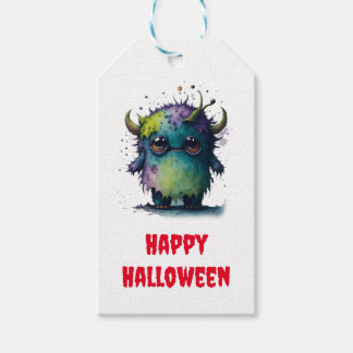 Etiqueta Para Presente Design de Monstro de Cartoons Bonito Mas Escarneci