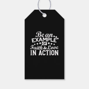 Etiqueta Para Presente Design de Motivação Cristã - Fé, Amor e Ato