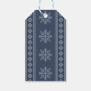 Etiqueta Para Presente Design de natal com floco de neve azul