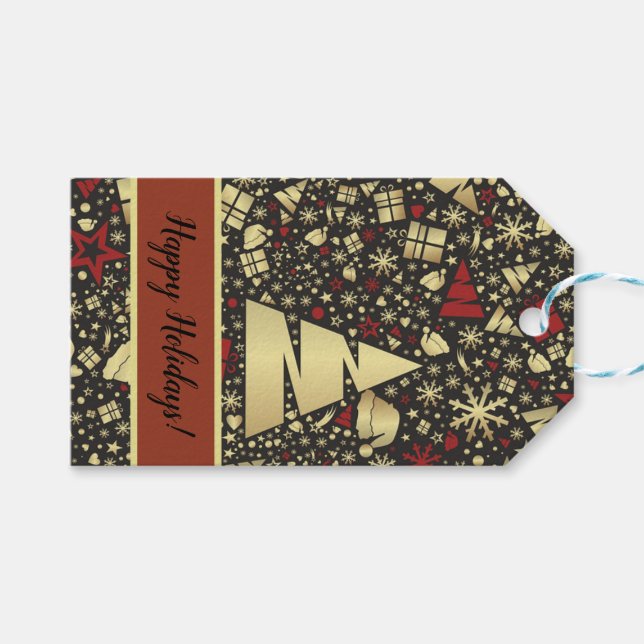 Etiqueta Para Presente Design de Natal Elegante (Frente (horizontal))