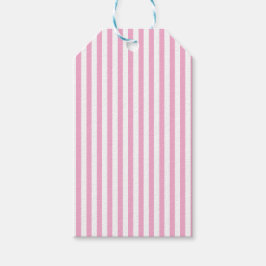 Etiqueta Para Presente Design de padrão de listra vertical rosa branco
