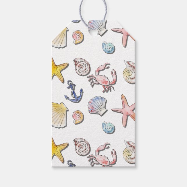 Etiqueta Para Presente Design de praia simples (Frente)