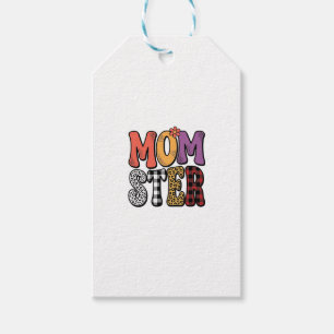 Etiqueta Para Presente Design de Tipografia Xadrez Leopardo Mãe Vintage M