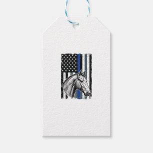 Etiqueta Para Presente Design de Vetor de Bandeira de Cavalo da Linha Azu