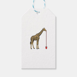Etiqueta Para Presente Design de Vetor de Canudo de Bebida de Girafa Vint