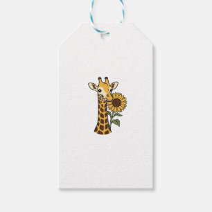 Etiqueta Para Presente Design de Vetor de Girassol de Girafa Vintage_1
