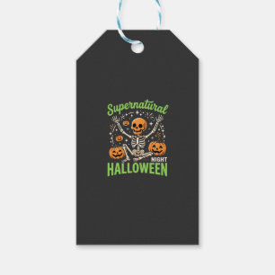 Etiqueta Para Presente Design de Vetor de Halloween de Esqueleto Supernat
