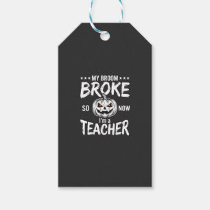 Etiqueta Para Presente Design Divertido de Professora de Halloween com Va