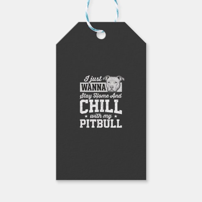 Etiqueta Para Presente Design Pitbull Fique em Casa e Relaxe (Frente)