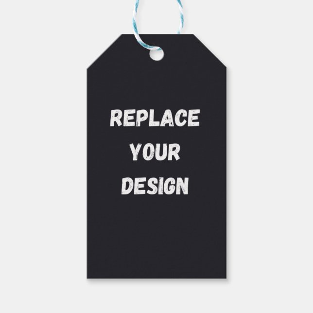 Etiqueta Para Presente Design preto personalizado simples Adicionar foto  (Frente)