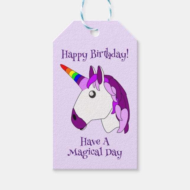Etiqueta Para Presente Design Unicorn personalizado (Frente)