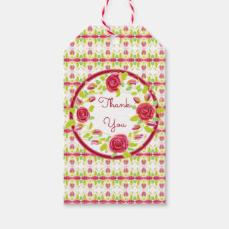 Etiqueta Para Presente Designer de Flor rosa
