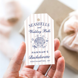 Etiqueta Para Presente Despedida de Solteira Conchas Rosadas e Sininhos d