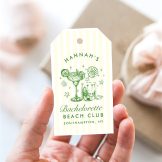 Etiqueta Para Presente Despedida de Solteira Listras Verde e Amarelo Mode