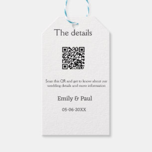 Etiqueta Para Presente Detalhes da pesquisa do site de casamento QR adici