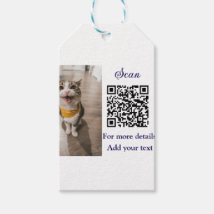 Etiqueta Para Presente Detalhes simples do nome do animal QR código adici