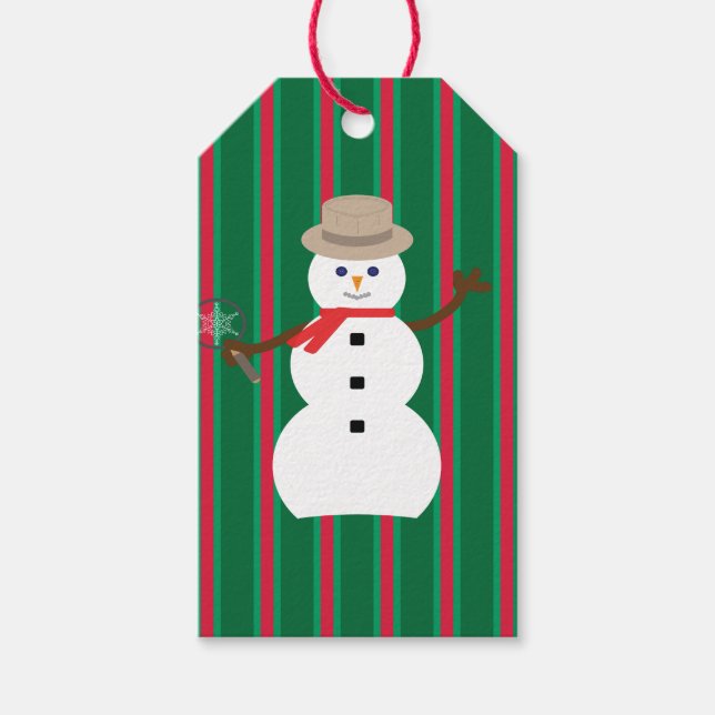 Etiqueta Para Presente Detetive do Boneco de Neve de Natal Divertido e El (Frente)