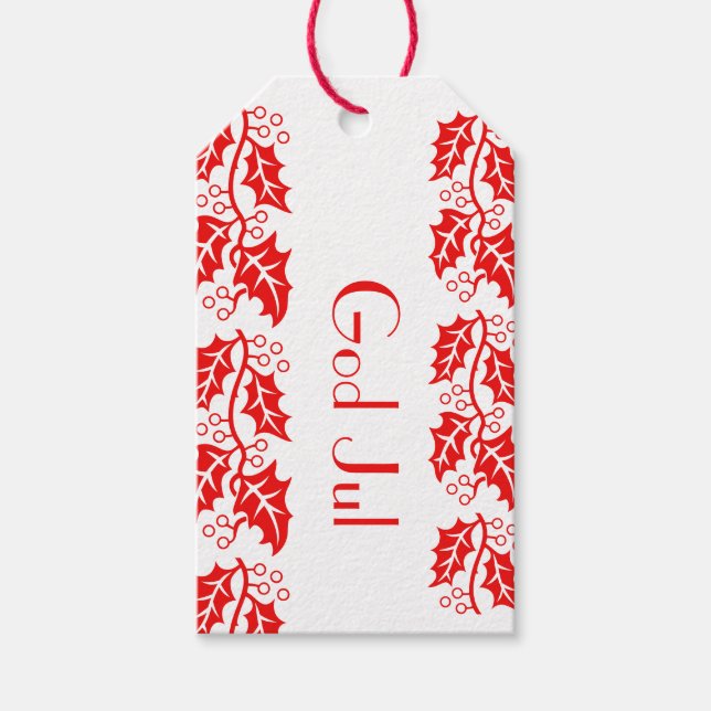 Etiqueta Para Presente Deus Jul fica vermelho - (Frente)