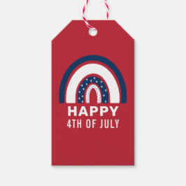 Etiqueta Para Presente Dia da Independência Americana Arco-Íris 4 De Julh