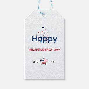 Etiqueta Para Presente Dia da Independência dos EUA 4 de julho Saudações