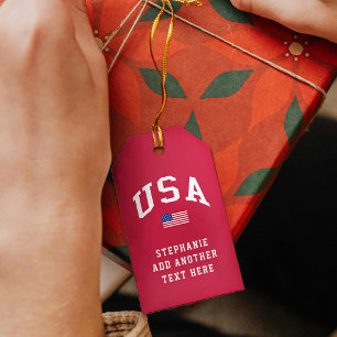Etiqueta Para Presente Dia da Independência Patriótico Bandeira Americana