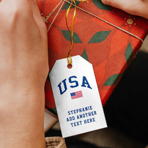 Etiqueta Para Presente Dia da Independência Patriótico Bandeira Americana