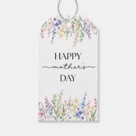 Etiqueta Para Presente Dia da Mãe Floral de Watercolor Personalizável