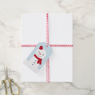 Etiqueta Para Presente Dia da neve - coelho & boneco de neve