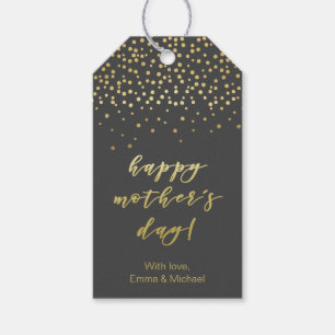 Etiqueta Para Presente Dia das mães feliz - roteiro Dourado & confetes