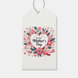 Etiqueta Para Presente Dia de as mães de Coração Floral