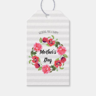 Etiqueta Para Presente Dia de as mães Floral das Flores de Verão de Aquar