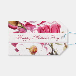 Etiqueta Para Presente Dia de as mães Rosa Floral Feliz