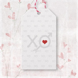 Etiqueta Para Presente Dia de os namorados cardíaco XO XO XO branco mínim