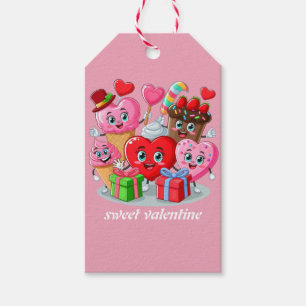 Etiqueta Para Presente Dia de os namorados de Cartoon Heart & Sweet amigo