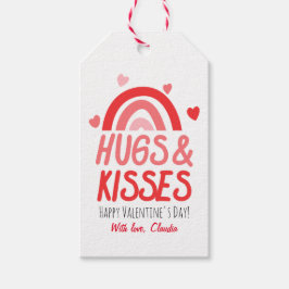 Etiqueta Para Presente Dia de os namorados de Corações Arco-Íris Rosa e V
