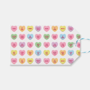 Etiqueta Para Presente Dia de os namorados de corações de conversa pastel