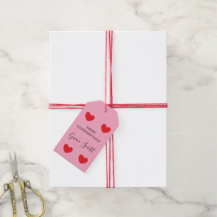 Etiqueta Para Presente Dia de os namorados Feliz Personalizado, cor-de-ro