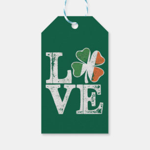 Etiqueta Para Presente Dia de São Patrício Amor Sortudo Trevo Irlandês Ve