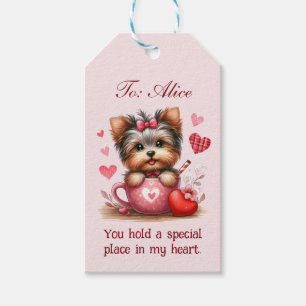 Etiqueta Para Presente Dia dos Namorados Cachorro Yorkshire Terrier Fofo