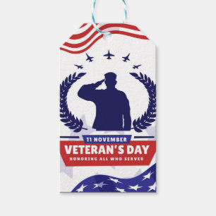Etiqueta Para Presente Dia dos Veteranos - Honrando todos os que serviram