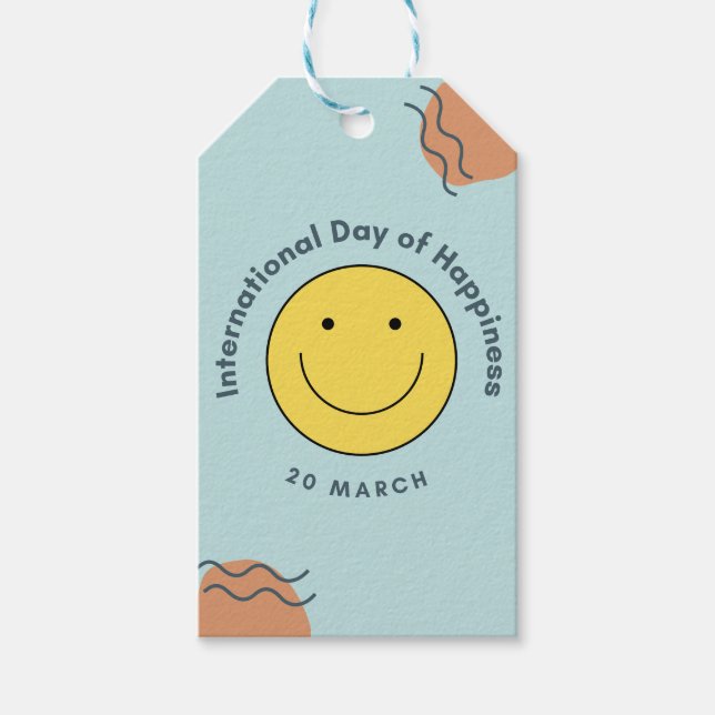 Etiqueta Para Presente Dia Internacional da Felicidade (Frente)