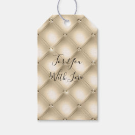 Etiqueta Para Presente Diamante Champanhe Creme Dourado