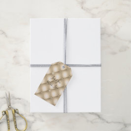 Etiqueta Para Presente Diamante Champanhe Creme Dourado