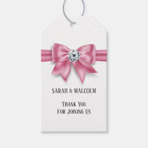 Etiqueta Para Presente Diamante cor-de-rosa, faísca de arco elegante fav