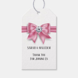 Etiqueta Para Presente Diamante cor-de-rosa, faísca de arco elegante favo